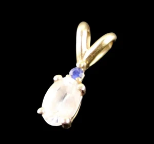 14k Solid Yellow Gold Vintage Crystal Cut stone Bail for Pendant - 0.7g - Picture 1 of 5