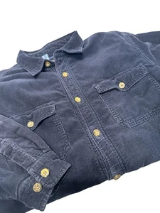 Levi's Shacket pesante foderato in pile velluto a coste blu navy scuro taglia M - Foto 1 di 23