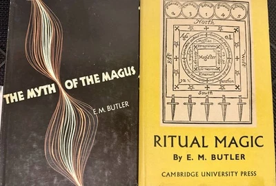 VTG GRIMOIRE PAIR E.M. BUTLER Myth Of Magus 1948 Ritual Magic 1949 1st Edit HCDJ - Image 1 of 4