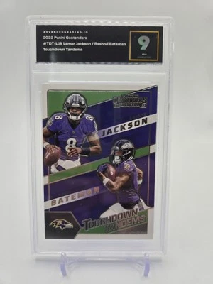  Lamar Jackson RASHOD BATEMAN 2022 Panini Contenders  Touchdown Tandems MINT 9 - Image 1 of 2