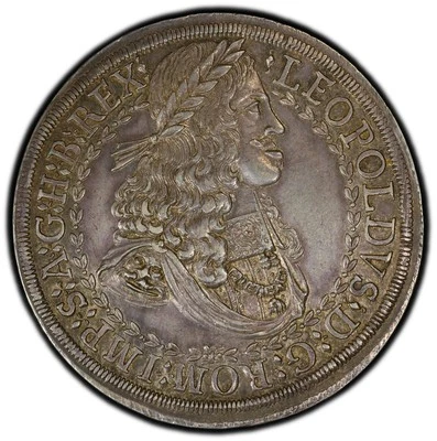 Austria - 1680-1686 Leopold I 2 Taler - PCGS AU58 - A SPECTACULAR SPECIMEN ! - Image 1 of 4