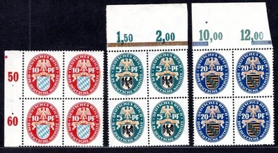 GERMANY 1925 375-377 ** MNH FLAWLESS SET BLOCK OF FOUR (M7511 - Image 1 of 2