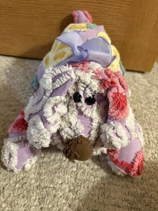 Handmade Vintage Chenille Bedspread Purple Yellow Floral Belly Large Dog - Picture 1 of 3
