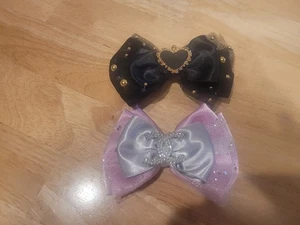 Satin Hair Clip for Girls No Slip Bow for Special Occasions Black and Pink NWOT - Picture 1 of 1