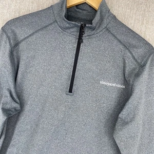 Maglione uomo performance Vineyard Vines grigio 1/4 zip manica lunga atletico - Foto 1 di 13