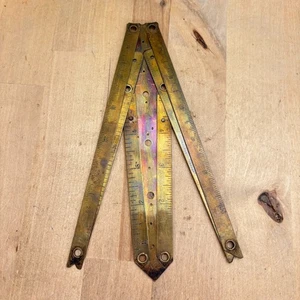 ROE's Patent July 1, 1890 Brass Combination Tool Square, Rule, Protractor - Picture 1 of 15