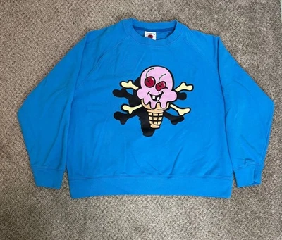 Icecream Billionaire Boys Club Blue Crewneck Sweatshirt XL Skull Ice Cream Graph - Image 1 of 4