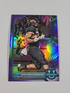 Mohamed Ibrahim 2021-22 Bowman University 1st Purple Refractor - Picture 1 of 2