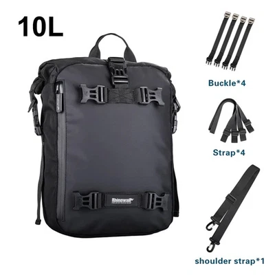 Rhinowalk Motorcycle Motocross Rear Seat Bag 10L Waterproof Luggage Pack Bag - Image 1 of 4