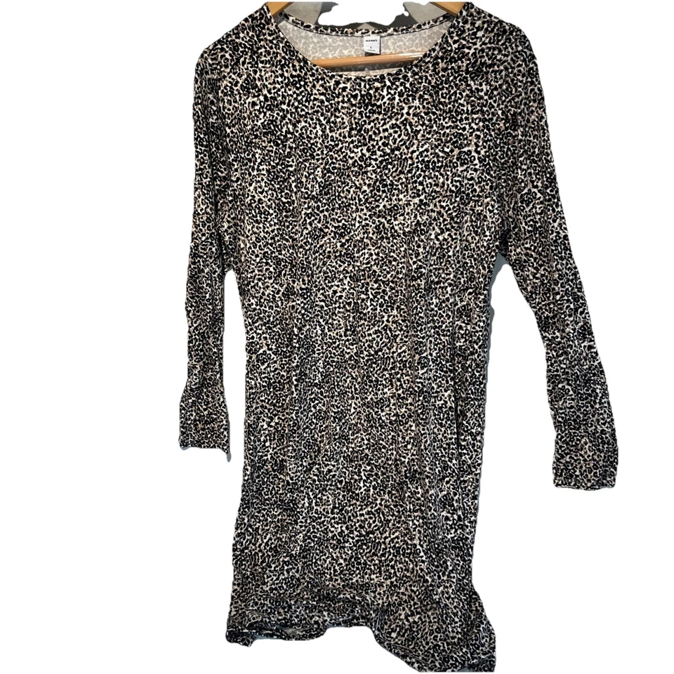 Vestido para mujer Old Navy grande estampado animal guepardo manga larga línea A otoño Foto 1 de 4