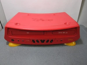 Disney Mickey Mouse DVD & VCR Combo Player Base Red Rare w/ Universal Remote - Picture 1 of 19