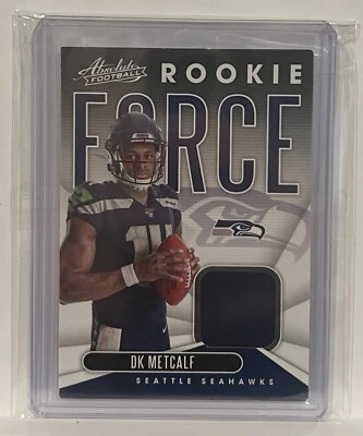 Camiseta deportiva Panini Absolute Rookie Force 2019 #RF-9 DK Metcalf, RC, MEM, Seahawks Foto 1 de 2