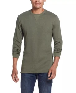 Weatherproof Vintage Men's Long Sleeved Waffle Crew Neck Shirt, Kalamata Large - Picture 1 of 4