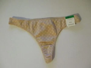 Perizoma Charter Club pizzo orlo cotone mutandine intimo beige donna taglia L tutti i giorni - Foto 1 di 4