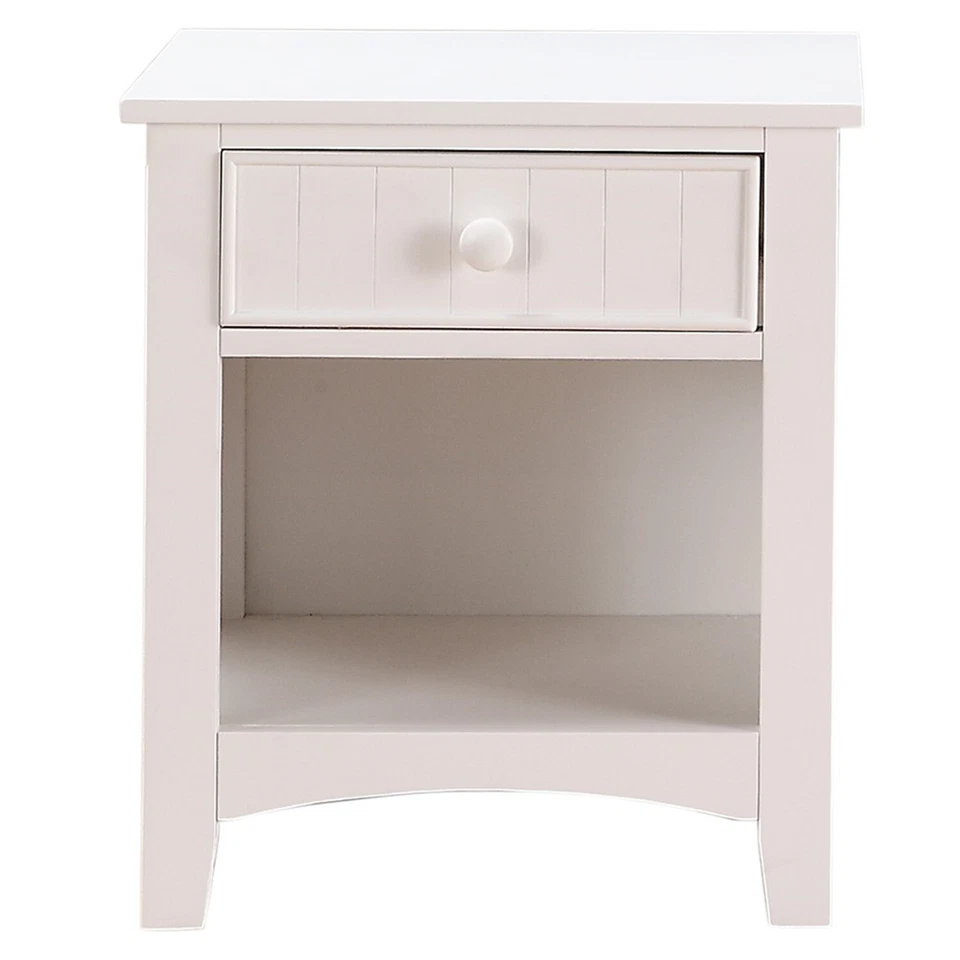 Benzara Wooden Night Stand With Bottom Open Shelf, White - Image 1 of 1