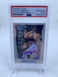Hunter Renfroe Signed 2014 Bowman Chrome Top Prospects IP Auto PSA/DNA Brewers