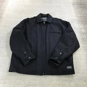 Abercrombie & Fitch Jacket Mens Medium Vintage Blue Wool Bomber Quilted Liner 90 - Picture 1 of 18