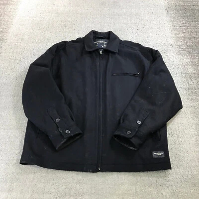 Abercrombie & Fitch Jacket Mens Medium Vintage Blue Wool Bomber Quilted Liner 90 - Image 1 of 4