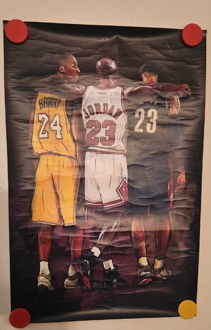 Kobe Bryant Michael Jordan LeBron James Basketball Legends Poster 14x18 Cover