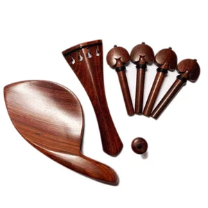 4/4 Violin Rose Wood Fitting Hill Tailpiece Chinrest Heart Pegs Endpin Tailpiece - Picture 1 of 4