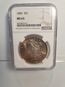 1885 Morgan Silver Dollar NGC MS 63 ☆  ☆BEAUTIFUL COIN TONING ☆ - Picture 1 of 6