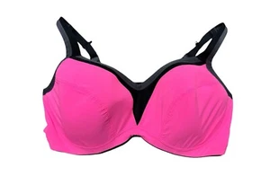 Torrid Active Sports Bra Size 44DD Convertible J-Hook Underwire Pink Black - Picture 1 of 8