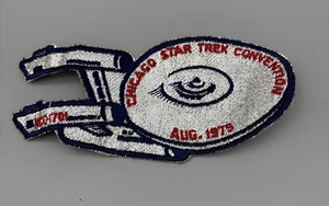 Parche de colección Star Trek 1975 Chicago Convention Silver USS Enterprise RARO - Imagen 1 de 7