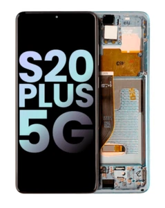 OLED Assembly With Frame Compatible For Samsung Galaxy S20 Plus 5G Cloud Blue - Picture 1 of 17