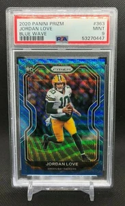 2020 Panini Prizm Blue Wave JORDAN LOVE Rookie RC 148/199 #363 PSA 9 GEM Packers - Picture 1 of 4