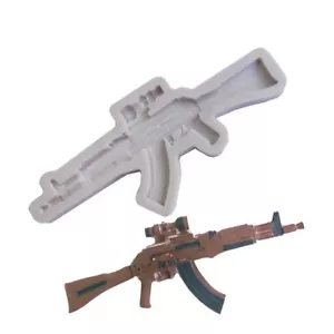 Silicone Craft Rifle AK47 Shape Fondant Chocolate Sugarcraft Mould Clay Resin - Picture 1 of 3