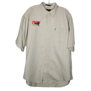 Alexander Julian Colours Mens XL Khaki Button Down Short Sleeve Pappy LeDeaux's - Picture 1 of 8