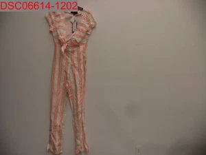 Broken Zipper, Kendall + Kylie Women's Tie Front Colorblock Stripe Jumpsuit, XS - Picture 1 of 7