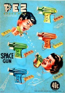 Pistola espacial Pez de colección caramelo anuncio reproducción marco impresión publicidad 17x12 - Imagen 1 de 1