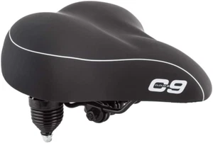 Sunlite Bicycle Suspension Cruiser Saddle, Cruiser Gel, Tri-Color Black - Picture 1 of 3