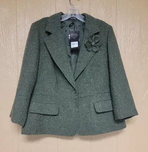 Daisy Fuentes Blazer Preppy grün einzelner Knopf 16 W gefüttert - Bild 1 von 6