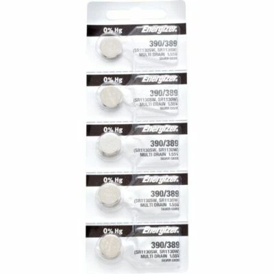 Ten (10)  Energizer 390/389 SR1130S Silver Oxide Coin Cell Batteries 1.55V** - Image 1 of 4