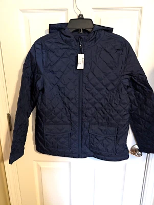 Childrens Place Girls Quilted Fleece Lined Jacket w/Hood Navy Blue Sz XL/14-NWT - Image 1 of 4