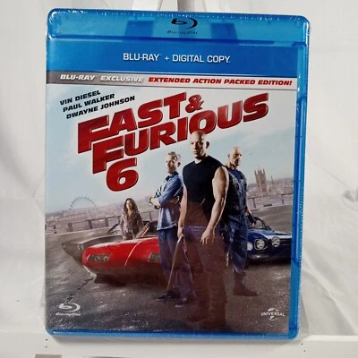 Fast &Furious 6 (2013) Blu-Ray + Digital Copy Paul Walker Factory Sealed! - Image 1 of 3