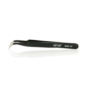 Vetus Fine Tweezer Tool Metal Craft Electronic Hobby RC 30° ESD-15 - Picture 1 of 2