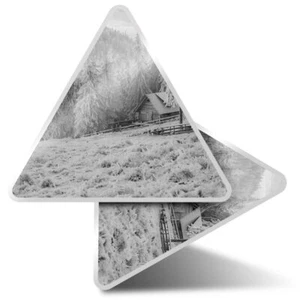 2 x Dreieck Aufkleber 7,5 cm - BW - Winter Sonnenuntergang Landschaft Berg #37664 - Bild 1 von 9