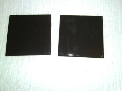 (1) Black Gloss Ceramic Tile Square 4.25 inch  4x4 American Olean 0049 - Image 1 of 2