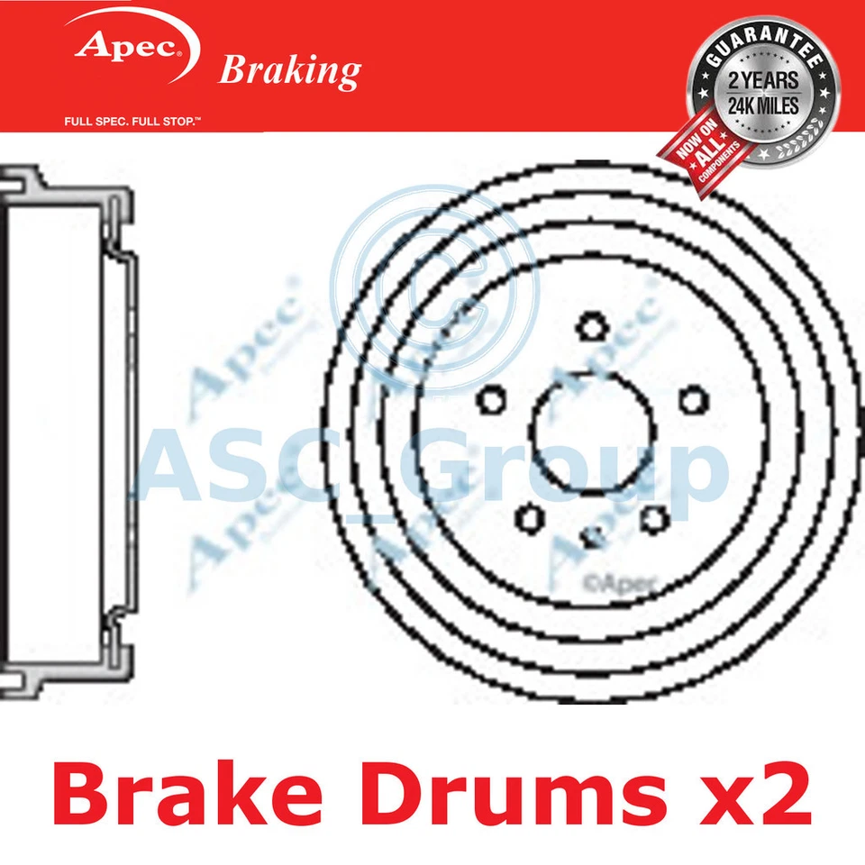 2x Apec 231mm (Interne) 5 Clou Rechange Arrière Frein à Main Frein De DRM9939 - Photo 1/1