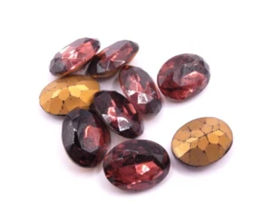 Rhinestone Crystal Amethyst 2 Pack 18mm x 13mm Faceted Oval Vintage Gems - Picture 1 of 3