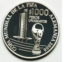 2005 Uruguay Large Silver Proof Soccer Germany $1000 - Picture 1 of 2