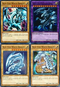 Blue-Eyes White Dragon Version 1-4) Art Yugioh Set NM - Picture 1 of 1