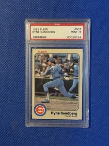 1983 Fleer #507 RYNE SANDBERG PSA 9 MINT GRADED Rookie Card RC M34 - Picture 1 of 2