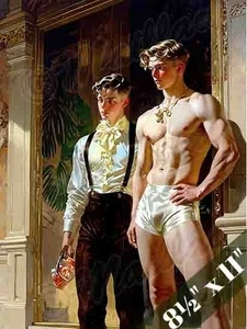 Art Deco Duo – Elegant Young Men in Opulent Setting - Gay romance - 2519 - Picture 1 of 2