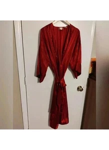 Vintage 90s Red Victoria’s Secret Robe Size P/S Gold Label Long Full Length F Sh - Bild 1 von 8