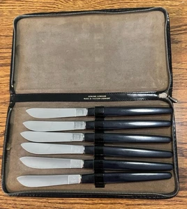 Set 6 coltelli vintage stile MCM Marshall Fields Solingen in custodia originale - Foto 1 di 14