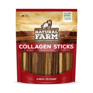 Collagen Sticks for Dogs (6 Inch, 25 Pack), Odor-Free Long Lasting Chews & Ra... - Picture 1 of 8